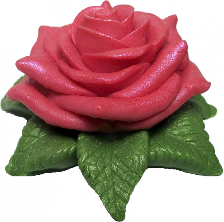 Форма Люкс "Роза с листиками" 3D - 2514