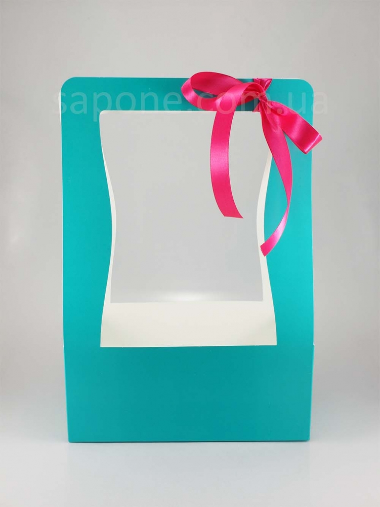 Коробка для квітів "Hand bag" (блакитна), 1 шт