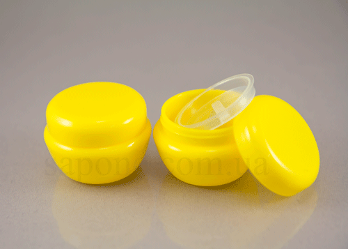 Баночка БП20-9 пластик фігурна (жовта), 20 мл