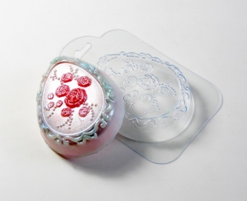 Форма пластик "Яйце з трояндочками", 1 шт - 5472