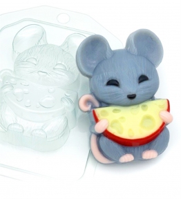 Форма пластик "Мишка з напівкруглим сиром", 1 шт - 6602