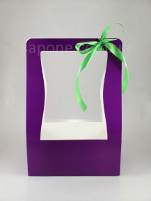 Коробка для квітів "Hand bag" (фіолетова), 1 шт - 6689