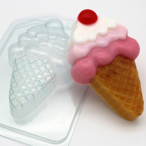 Форма пластик "Морозиво/Ріжок з ягідкою", 1 шт - 6998