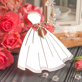 Чіпборд "Весільна сукня з бантом" - 5514