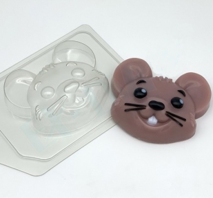 Форма пластик "Мишка/Мультяшна голова", 1 шт - 6609