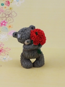 Форма Люкс "Ведмедик з трояндами" 3D - 2576