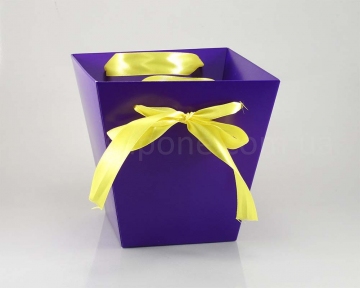 Коробка для квітів "Трапеція" (фіолетова) - 6224