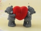 Форма Люкс "Ведмедик з половинками серця 2" 3D